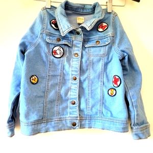 Disney Tutu Couture Girl's Jean Jacket W Patches & Pockets Size 7/8